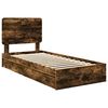 vidaXL Lit de Rangement Ch&ecirc;ne fum&eacute; 90 x 200 cm Bois d'ing&eacute;nierie