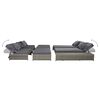 vidaXL Salon de jardin 5 pcs avec coussins R&eacute;sine tress&eacute;e Gris
