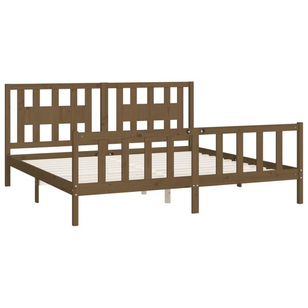 vidaXL Cadre de lit sans matelas marron miel bois pin massif 200x200cm