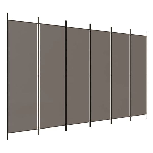 vidaXL Cloison de s&eacute;paration 6 panneaux Anthracite 300x200 cm Tissu