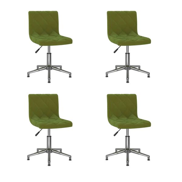 vidaXL Chaises pivotantes &agrave; manger lot de 4 vert clair velours