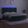 vidaXL Sommier à lattes de lit matelas et LED Vert foncé 180x200 cm