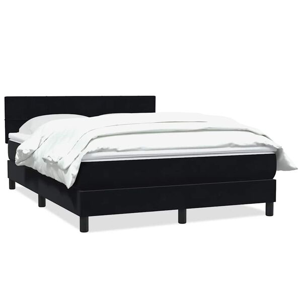vidaXL Sommier &agrave; lattes de lit avec matelas noir 160x210 cm velours
