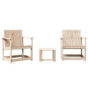 vidaXL Salon de jardin 3 pcs bois massif de pin