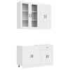 vidaXL Unit&eacute; de cuisine PORTO 4 pc Blanc brillant Bois d'ing&eacute;nierie