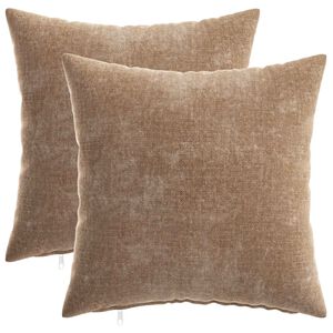 vidaXL Housse de coussin 2 pc HEERLEN Marron 40 x 40 cm Tissu Chenille