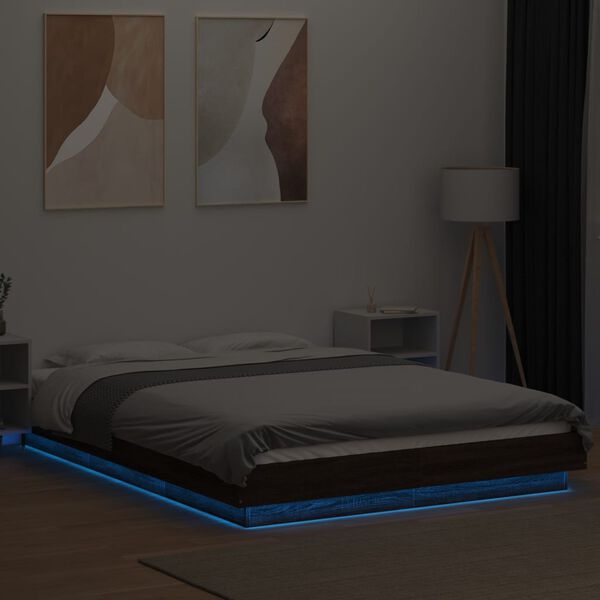 vidaXL Cadre de lit avec lumières LED sans matelas 120x190cm