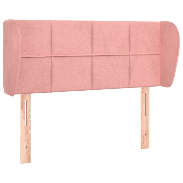 vidaXL Tête de lit avec oreilles Rose 93x23x78/88 cm Velours