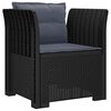 vidaXL Fauteuil 1 place avec coussins look rotin PP Anthracite