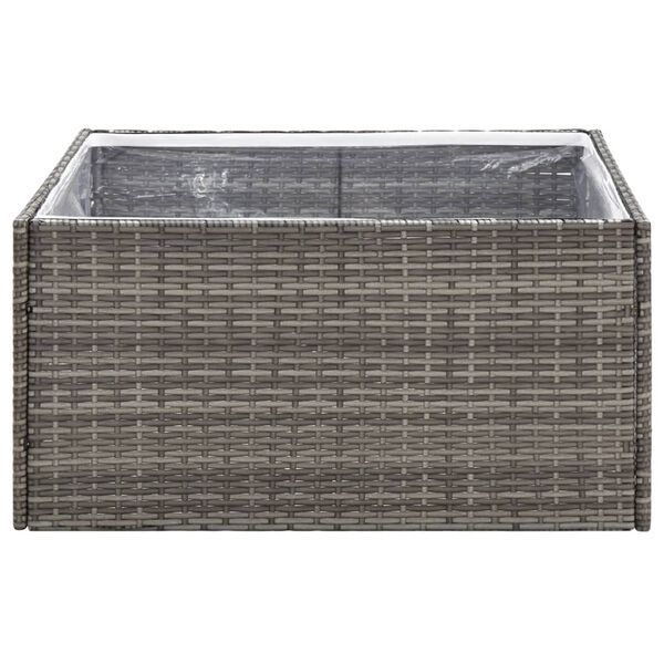 vidaXL Jardini&egrave;re Gris 80x80x40 cm R&eacute;sine tress&eacute;e