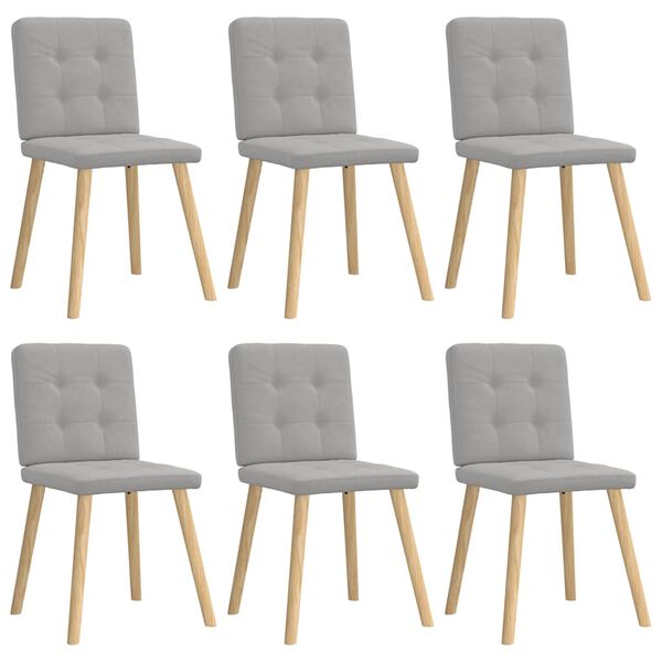 vidaXL Chaises &agrave; manger lot de 6 gris nuage tissu