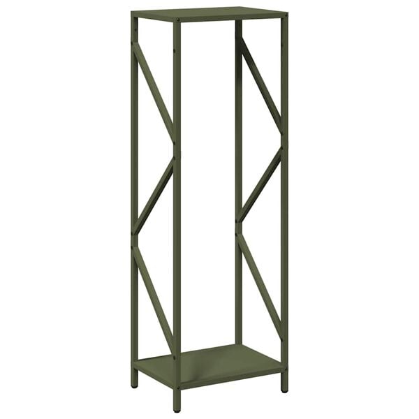 vidaXL Portant de bois chauffage vert olive 34x25x100 cm