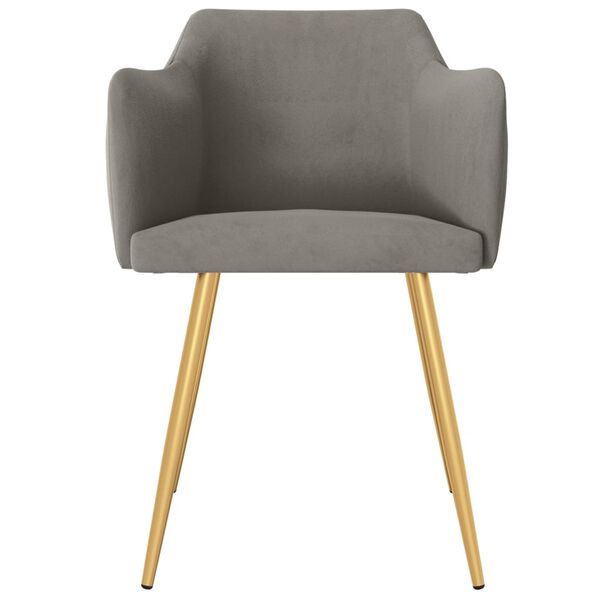 vidaXL Chaises &agrave; manger lot de 2 Gris clair Velours