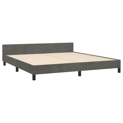 vidaXL Cadre de lit sans matelas gris foncé 180x200 cm velours