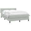 vidaXL Sommier &agrave; lattes de lit et matelas gris clair 160x220cm velours