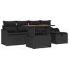 vidaXL Ensemble de canap&eacute; de jardin 6 pc Noir polyrotin