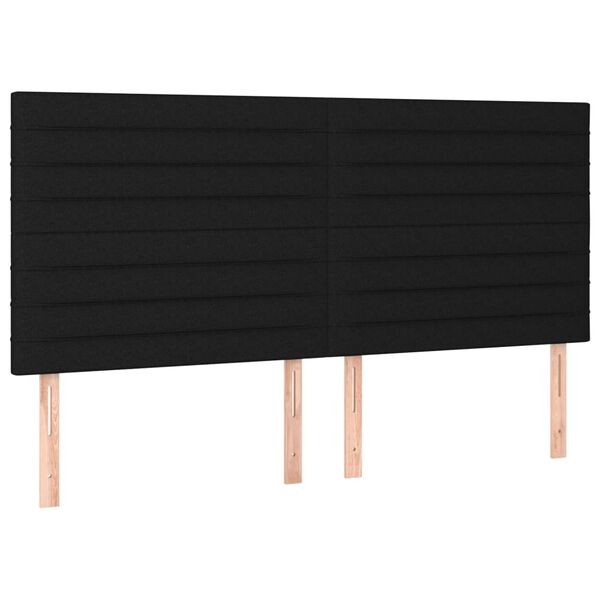 vidaXL T&ecirc;te de lit &agrave; LED Noir 180x5x118/128 cm Tissu