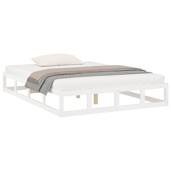 vidaXL Cadre de lit sans matelas blanc 120x190 cm bois massif