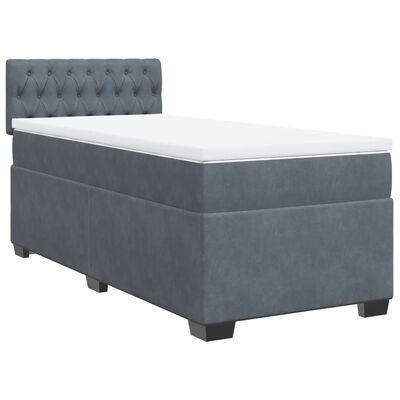 vidaXL Sommier à lattes de lit et matelas Gris foncé 80x200 cm Velours