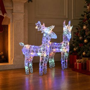 vidaXL Rennes de No&euml;l 2 pcs 80 LED Multicolore Acrylique