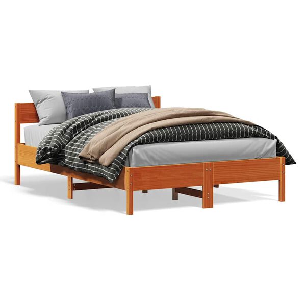 vidaXL Cadre de lit sans matelas cire marron 160x200cm bois pin massif