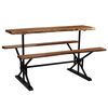 vidaXL Table de bar avec bancs Bois massif d'acacia 180 x 50 x 107 cm