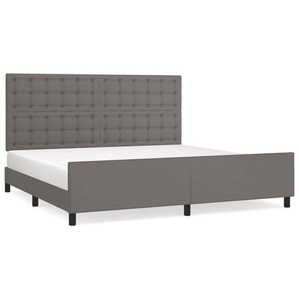 vidaXL Cadre de lit sans matelas gris 200x200 cm similicuir