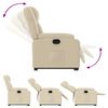 vidaXL Fauteuil inclinable Cr&egrave;me Tissu