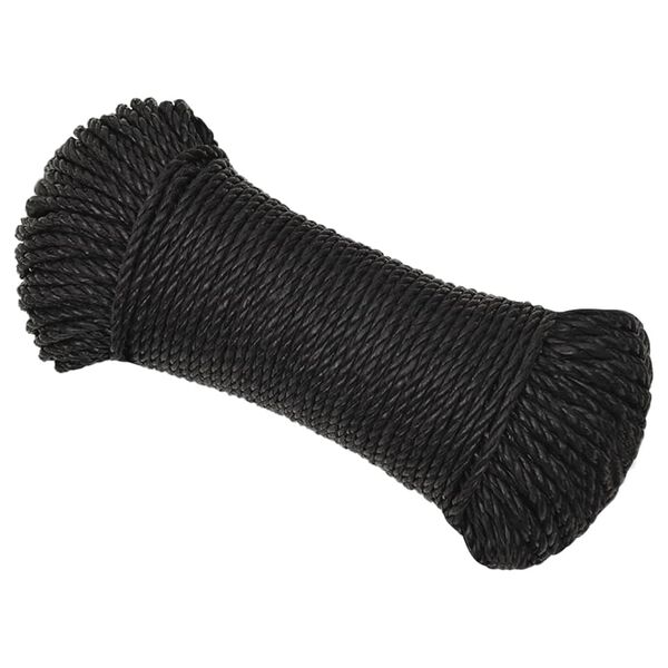 vidaXL Corde de travail Noir 8 mm 500 m polypropyl&egrave;ne