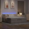 vidaXL Lit ottoman avec matelas et LED Taupe 180x200cm tissu