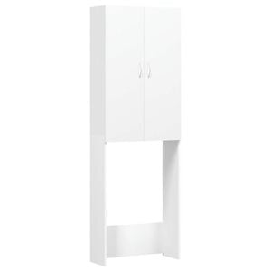 vidaXL Meuble pour machine &agrave; laver Blanc 64x25,5x190 cm