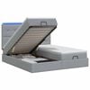 vidaXL Lit coffre avec matelas et LED Gris clair 200 x 200 cm Tissu