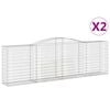 vidaXL Paniers &agrave; gabions arqu&eacute;s 2 pcs 400x50x120/140 cm Fer galvanis&eacute;