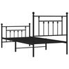 vidaXL Cadre de lit m&eacute;tal sans matelas avec pied de lit noir 80x200 cm