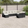 vidaXL Salon de jardin 10 pcs avec coussins noir r&eacute;sine tress&eacute;e