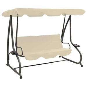vidaXL Balancelle d'ext&eacute;rieur avec auvent Blanc sable