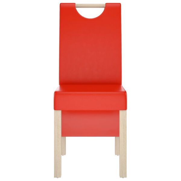 vidaXL Chaises &agrave; manger lot de 4 rouge similicuir