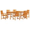 vidaXL Ensemble de salle &agrave; manger pour jardin 7 pc Marron