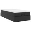VidaXL Cadre de lit ottoman avec matelas noir 90x190 cm similicuir