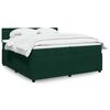 vidaXL Sommier &agrave; lattes de lit et matelas Vert fonc&eacute; 200x200cm Velours