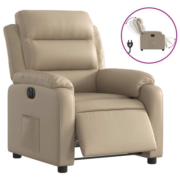 vidaXL Fauteuil inclinable &eacute;lectrique Cappuccino Similicuir