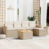 vidaXL Salon de jardin avec coussins 6 pcs beige r&eacute;sine tress&eacute;e