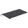 vidaXL Banc de jardin et coussin anthracite 112 cm Bois de teck massif