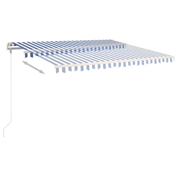 vidaXL Auvent r&eacute;tractable automatique 450x350 cm Bleu et blanc