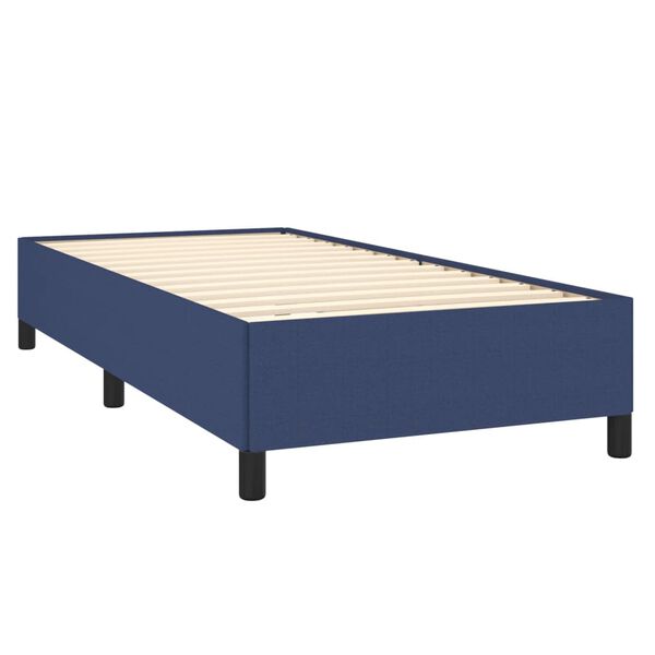 vidaXL Sommier &agrave; lattes de lit avec matelas Bleu 100x200 cm Tissu