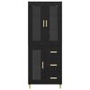 vidaXL Haut Armoire Ch&ecirc;ne noir 69,5 x 34 x 180 cm Bois d'ing&eacute;nierie