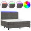 vidaXL Sommier &agrave; lattes de lit avec matelas LED Gris fonc&eacute; 160x200 cm