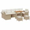 vidaXL Ensemble de canap&eacute; de jardin avec coussin 10 pcs Beige et cr&egrave;me