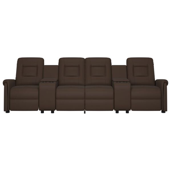vidaXL Fauteuil de massage inclinable porte-gobelets 4 places marron
