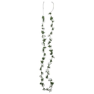 vidaXL Guirlandes de fleurs de Noël 6 pcs blanc 240 cm